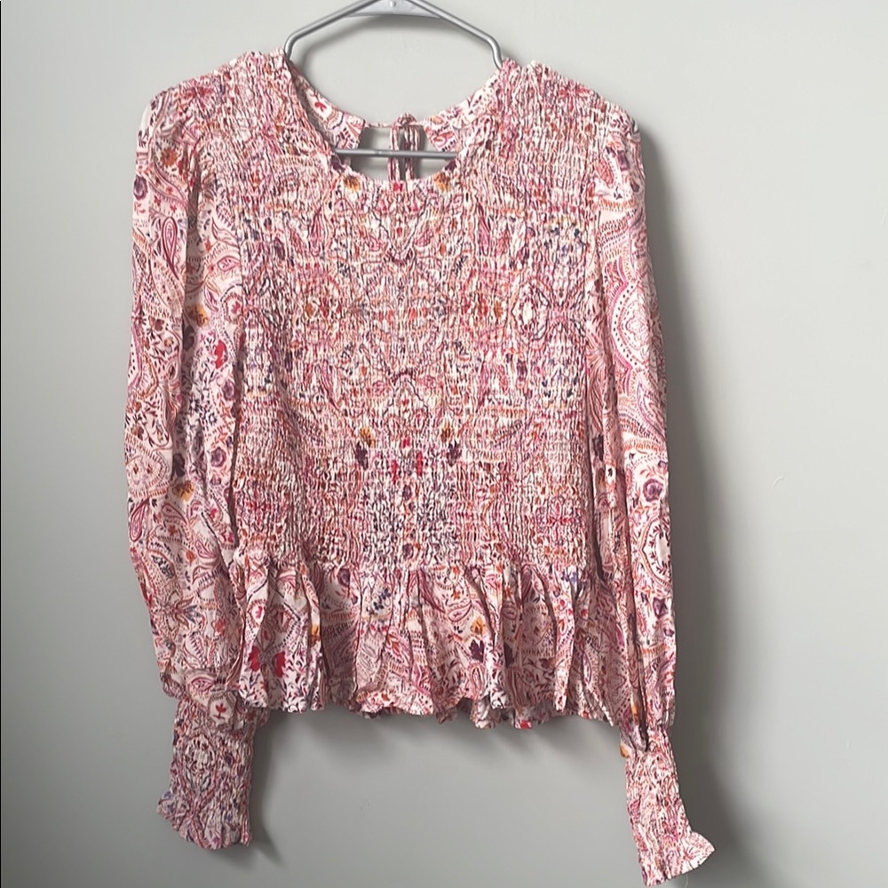 Dear John Smocked Ruffled Blouse NWT